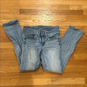 American Eagle Outfitters Women's Light Blue Straight Jeans